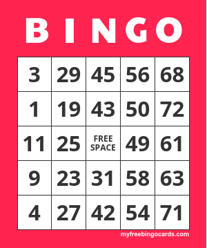 Traditional bingo cards pdf